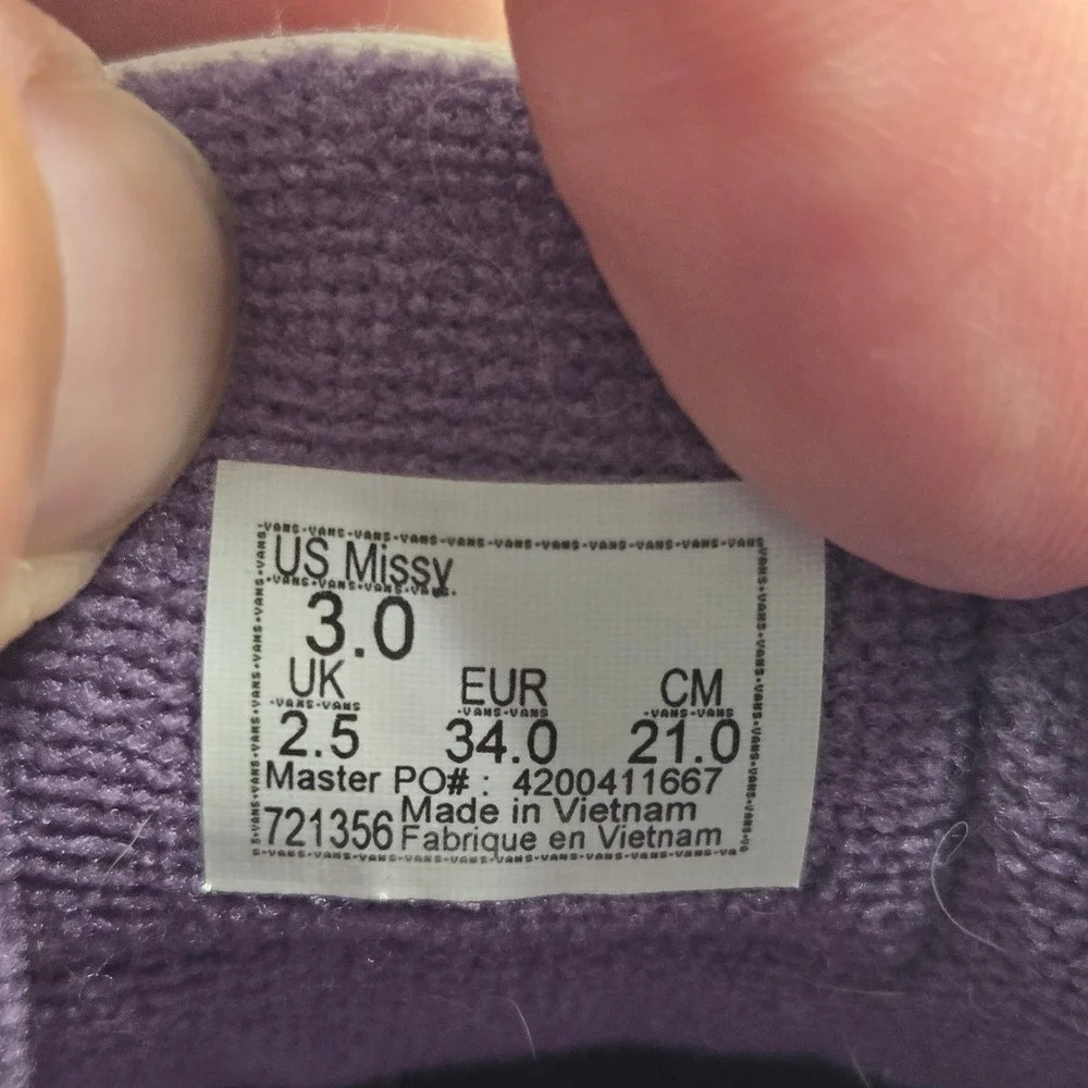 Vans Missy Purple Suede Low Top Platform Sneakers Kids Size‎ 3.0 721356